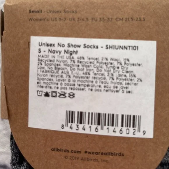 Allbirds Unisex No Show Socks in Navy Night - Picture 4 of 4